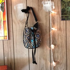 Boho Beaded Bucket Shoulder Bag